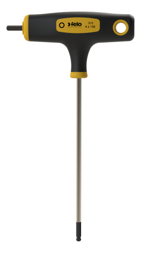 Felo T-Griff mit Seitenabtrieb HEX Kugelkopf 4 mm x 150