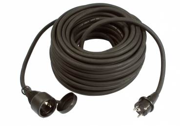 Gummiverlängerungsleitung H07RN-F 3G2.5 schwarz 10m BGI608 Zugel. für Gewerbe / Bau IP44