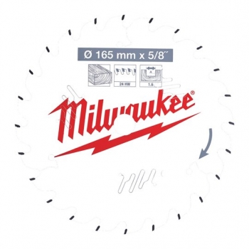 Milwaukee Kreissägeblatt 165x15,87x1,6mm Z40 für Akku-Handkreissägen