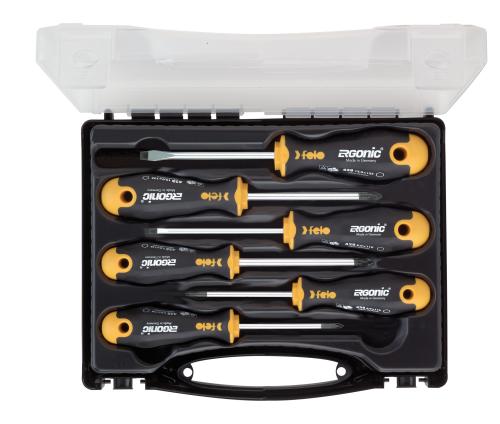 felo ERGONIC® 7-tlg. Schraubendrehersatz mit 3K-Griff im Koffer
