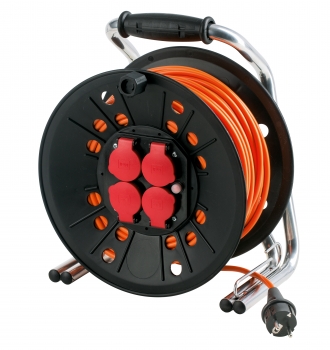 TOP-LINE Kabeltrommel H07BQ-F 3G2.5 33m PU-Kabel 4 Steckdosen