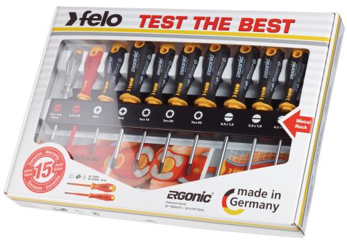 felo ERGONIC® XL 10tlg. Schraubendrehersatz mit 3K-Griff inkl. Halter