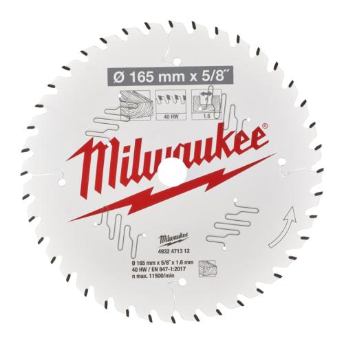 Milwaukee Kreissägeblatt 165x15,87x1,6mm Z40 für M18CCS55, HD18CS und HD28CS