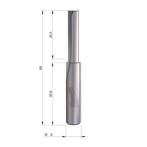 Milwaukee HM-Nutfräser S8 Ø6x60/25.4mm