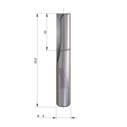 Milwaukee HM-Nutfräser S8 Ø8x50/20mm