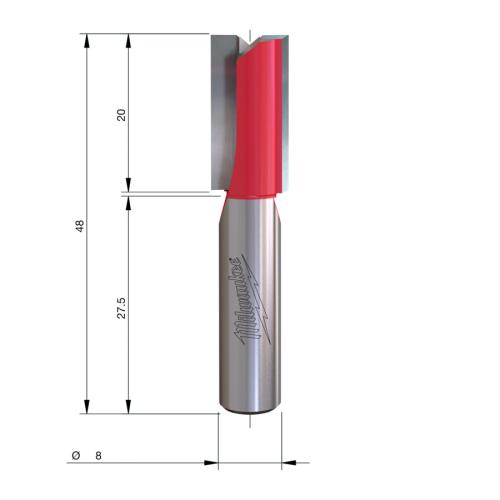 Milwaukee HM-Nutfräser S8 Ø10x48/20mm