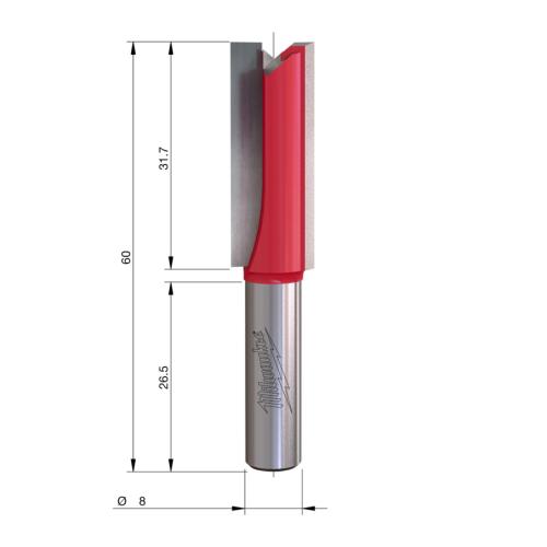 Milwaukee HM-Nutfräser S8 Ø12x60/31.7mm