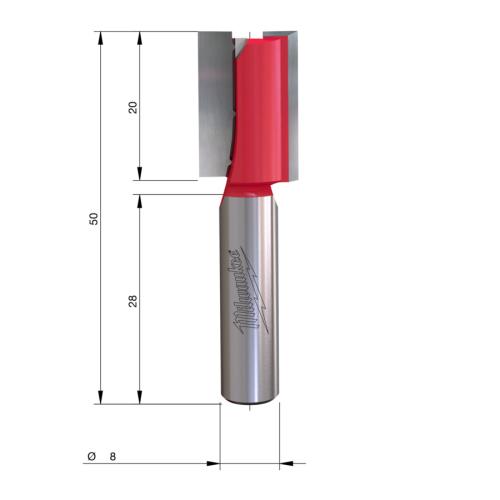Milwaukee HM-Nutfräser S8 Ø14x50/20mm