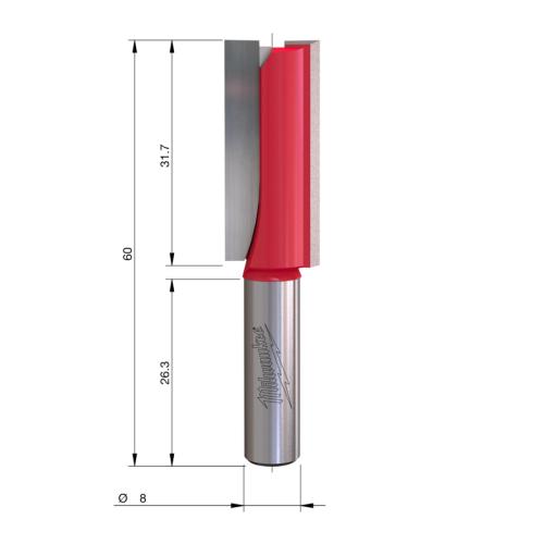 Milwaukee HM-Nutfräser S8 Ø14x60/31.7mm