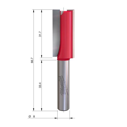 Milwaukee HM-Nutfräser S8 Ø15x66.7/31.7mm