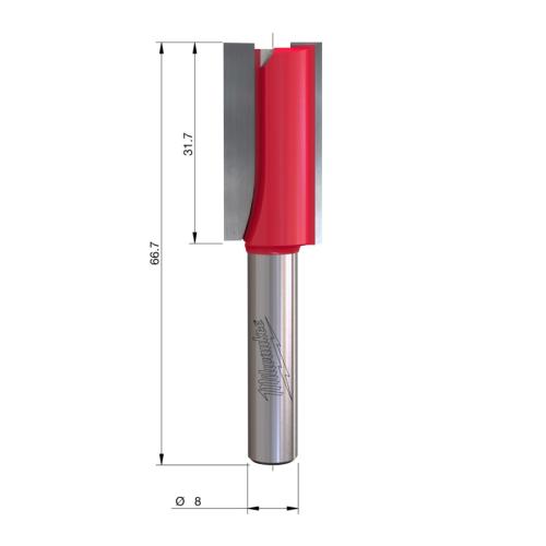 Milwaukee HM-Nutfräser S8 Ø16x66.7/31.7mm