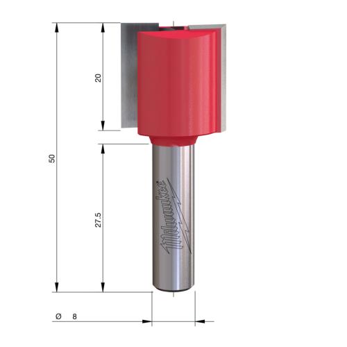 Milwaukee HM-Nutfräser S8 Ø20x50/20mm