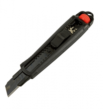 Cutter 18 mm, mit schwarzer Klinge und Feststellrad