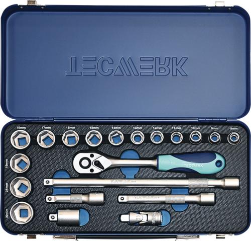 TECWERK 3/8" Steckschlüssel-Satz 20-teilig