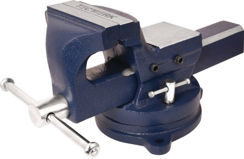 TECWERK Gußschraubstock Backen-B.125mm Spann-W.130mm Eisenguss