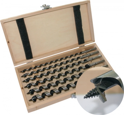 TECWERK Schlangenbohrersatz 6-tlg.L.460mm 10-20mm in Holzkassette