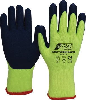 Kälteschutzhandschuhe Winter Blocker gelb/blau EN 388, EN 511 PSA-Kategorie II Baumwoll-Schlingengewebe NITRAS