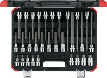 Gedore RED Steckschlüsselsatz 30-teilig 1/2 Zoll HEX 5 - 19 mm für Innen-6-kant