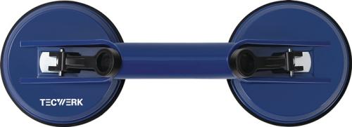 TECWERK Saugheber Tragfähigkeit 80 kg Kopf-Ø 118 mm 2 Köpfe ABS Kunststoff
