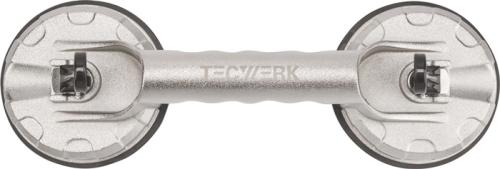 TECWERK Saugheber Tragfähigkeit 80 kg Kopf-Ø 118 mm 2 Köpfe Alu