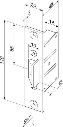 ASSA ABLOY  Einsteckfallenschloss 807 24mm eckig