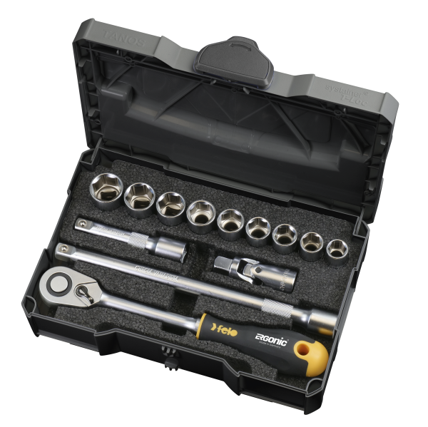 felo ERGONIC 1/2" Steckschlüsselsatz 13-tlg. Systainer