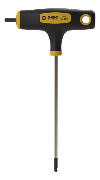Felo T-Griff mit Seitenabtrieb HEX Kugelkopf 4 mm x 150