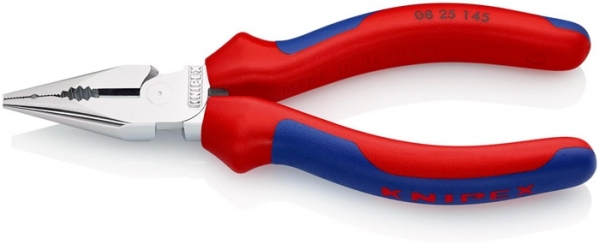 Knipex Spitz-Kombizange145mm, Kopf verchromt, 2K-Griff