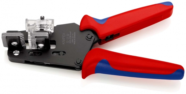 Knipex Präz.-Abisolierzange mit Formmessern mit Mehrkomponenten-Hüllen brüniert 195 mm