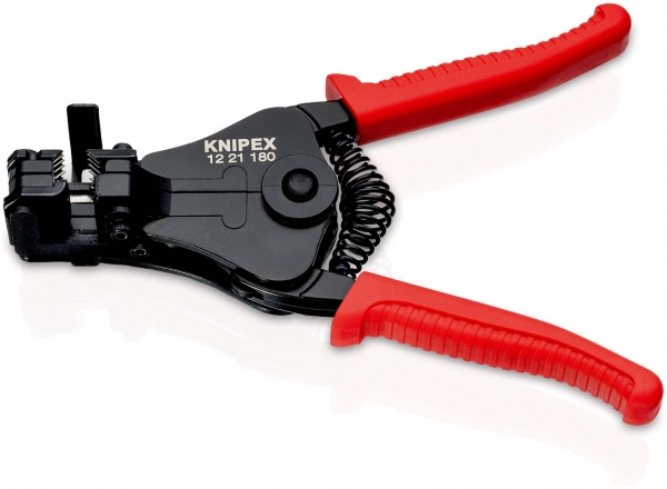 KNIPEX Abisolierzange mit Formmessern mit Kunststoff-Griffhüllen schwarz lackiert 180 mm