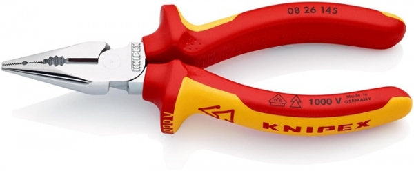 Knipex VDE Spitz-Kombizange145mm, Kopf verchromt, 2K-Griff