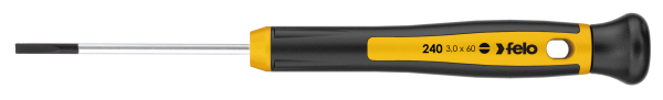 felo 240 Präzisions-Schraubendreher Flachklinge 3.0x0.5x60mm