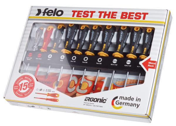 felo ERGONIC® XL 10tlg. Schraubendrehersatz mit 3K-Griff inkl. Halter