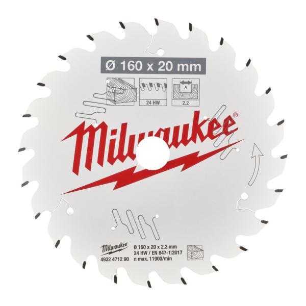 Milwaukee Kreissägeblatt Ø160x20x2,2mm Z24
