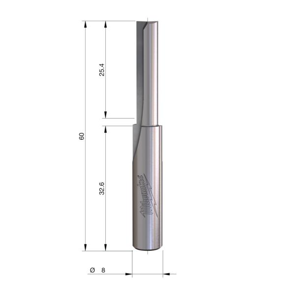 Milwaukee HM-Nutfräser S8 Ø6x60/25.4mm