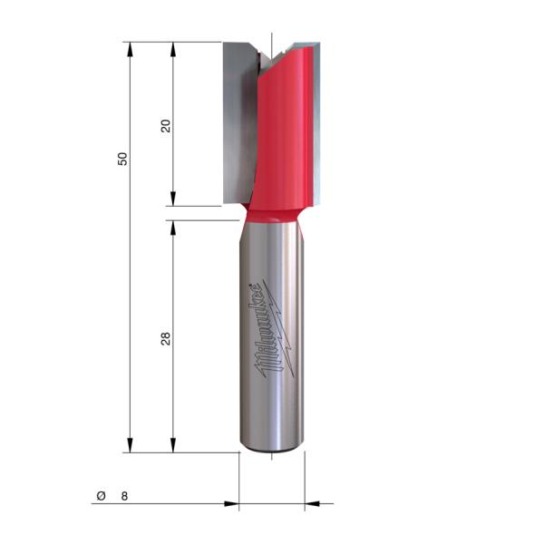 Milwaukee HM-Nutfräser S8  Ø12x50/20mm