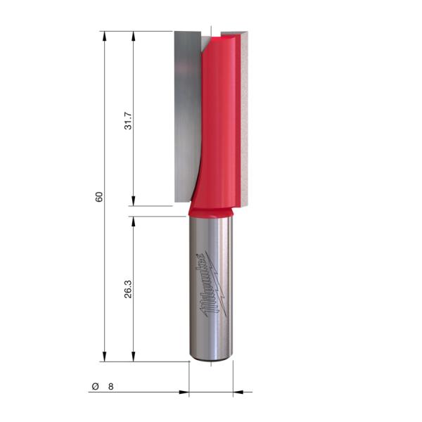 Milwaukee HM-Nutfräser S8 Ø14x60/31.7mm