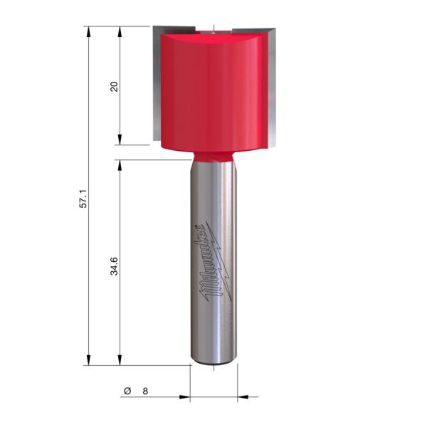 Milwaukee HM-Nutfräser S8 Ø22x57/20mm