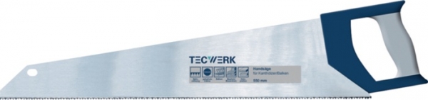 TECWERK Handsäge Blattlänge 550mm mit Spitzzahnung