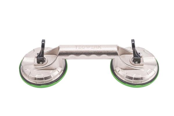 TECWERK Saugheber Tragfähigkeit 80 kg Kopf-Ø 118 mm 2 Köpfe Alu