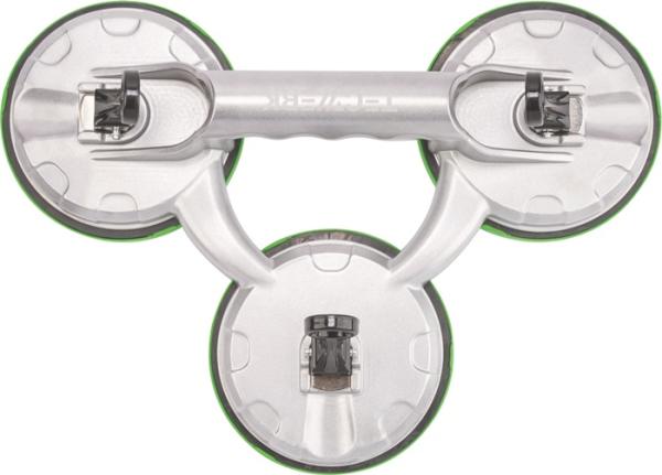 TECWERK Saugheber Tragfähigkeit 100 kg Kopf-Ø 118 mm 3 Köpfe Alu