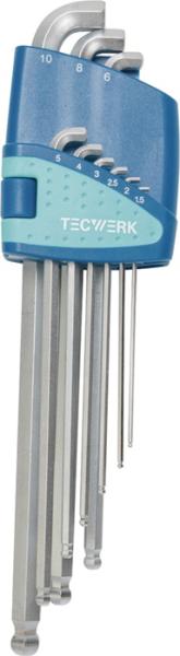 TECWERK Winkelschraubendrehersatz SW 1,5-10mm kurzer Schenkel