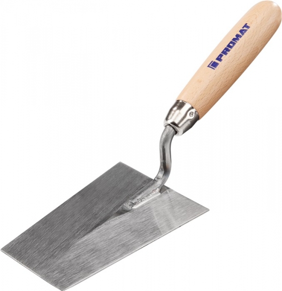 Berner Putzkelle Länge 140 mm Breite 85 mm gehärtet, m. Buchenholzheft Stahl PROMAT
