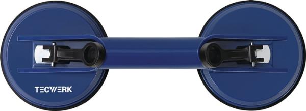 TECWERK Saugheber Tragfähigkeit 80 kg Kopf-Ø 118 mm 2 Köpfe ABS Kunststoff