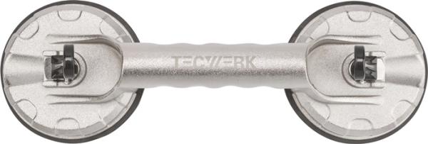 TECWERK Saugheber Tragfähigkeit 80 kg Kopf-Ø 118 mm 2 Köpfe Alu