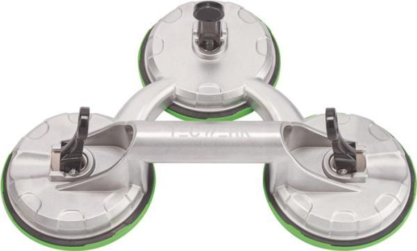 TECWERK Saugheber Tragfähigkeit 100 kg Kopf-Ø 118 mm 3 Köpfe Alu