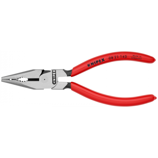 Knipex Spitz-Kombizange145mm schwarz atramentiert, Kopf poliert, Griffe  mit Kunststoff überzogen