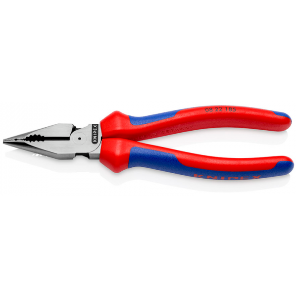 Knipex Spitz-Kombizange185mm schwarz atramentiert, Kopf poliert, 2K-Griff Bef.-Öse