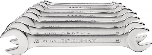 Promat Doppelmaulschlüsselsatz 12-tlg. SW6-32mm CV-Stahl verchr.