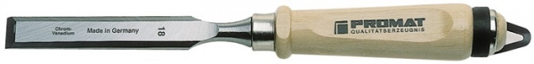 Stechbeitel Schneidenbreite 4 mm mit Zwinge Weißbuchenheft Ulmer Form CV-Stahl PROMAT